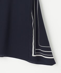 23区 L 【洗える】スカーフプリントコンビ バックデザイン カットソー