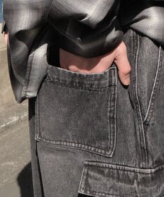 WEGO 【SMLサイズ展開】イージーバギーデニムカーゴショーツ