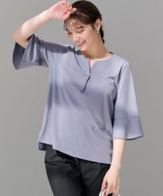 ANY SIS 【接触冷感・吸水速乾・UVケア】エアリードレープスムース 七分袖 ブラウス