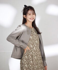 Tiaclasse L 【洗える】ギャザースリーブ花柄ワンピース