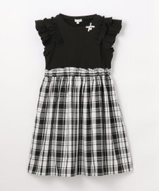 ANY KIDS チェック ドッキングワンピース