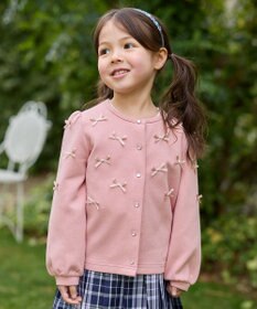 ANY KIDS スナップボタン リボンカーディガン