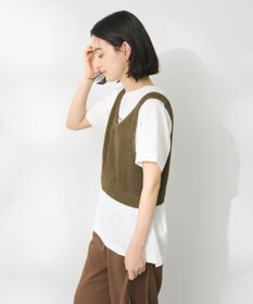 CRAFT STANDARD BOUTIQUE ワッフル編み短丈ニットベスト