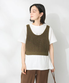 CRAFT STANDARD BOUTIQUE ワッフル編み短丈ニットベスト