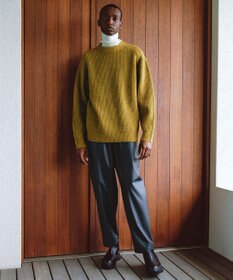 UNFILO MENS 【ストレッチ】レザーライク ワイドパンツ [23年春夏商品]