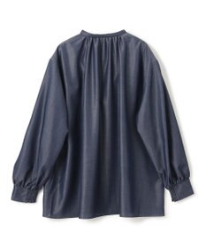 UNFILO シャンブレーデニム ギャザーブラウス