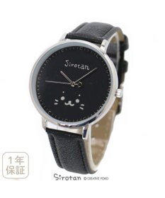 しろたん 合皮 腕時計 《ホワイト/ブラック》 / Mother garden