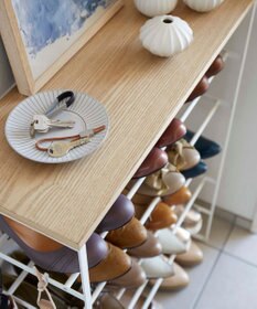 tower 天板付きシューズラック タワー 6段 ホワイト