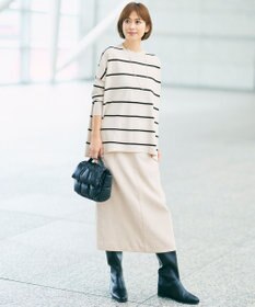 自由区 L 【WEB限定カラーあり】レーヨンストレッチ ニットT