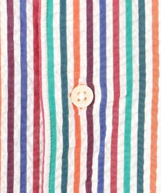 J.PRESS MEN 【J.PRESS ORIGINALS】Cotton Silk Seersucker Regular Half Sleeve Shirt / Baggy-Fit