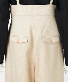 23区 【GOLD LABEL】GIOTEXリネンスパーク サスペンダー付 タックパンツ