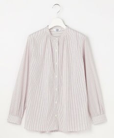 J.PRESS LADIES BEZ ドビーストライプ バンドカラー ブラウス