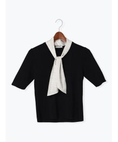 Te chichi スカーフカラーハーフスリーブニット