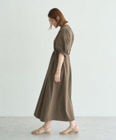YECCA VECCA <<UVカット>>ドロストギャザー袖ワンピース