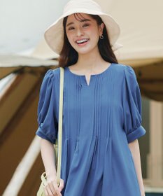 Tiaclasse 【洗える】ボリュームパフスリーブピンタックワンピース