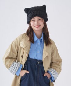 MOONBAT estaa(エスタ) ボリュームヘアリー 猫耳シャロット ニット帽 帽子