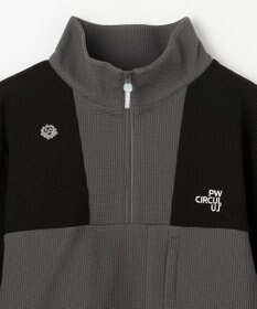 PW CIRCULUS 今が旬トップス！【ドライな肌触り / UV遮蔽率98.9% UVカット / ストレッチ】【MEN】ワッフルハーフジップトップス  ゴルフ