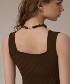 GRACE CONTINENTAL リブフリルニットトップ