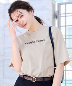 Tiaclasse 【洗える】刺繍ロゴシンプルTシャツ
