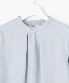 J.PRESS LADIES L 【洗える】ヌーディスバックサテン スタンドカラー ブラウス