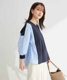 Green Parks ７分袖サイドシャーリングドッキングプルオーバ