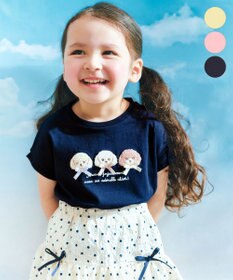 ANY KIDS 【綿100%】ひんやり フレンチスリーブ サガラ刺繍Tシャツ