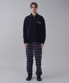 WEGO 【ユニセックス着用ITEM】ベロアモールワンポイントZIPカーディガン