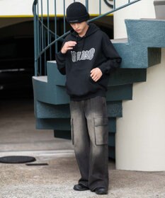 WEGO 【ユニセックス着用ITEM/SMLサイズ展開】グラフィックロゴプルパーカー