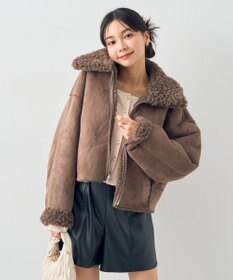 earth music&ecology リバーシブルフェイクムートンショートブルゾン