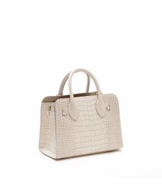 A.D.M.J. 【牛革】クロコ型押しサイドバックルトート25cm(ショルダーストラップ付)