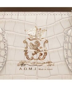 A.D.M.J. 【牛革】クロコ型押しサイドバックルトート25cm(ショルダーストラップ付)