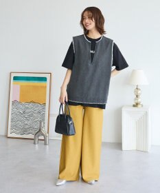 Green Parks 楽ちんプリーツワイドパンツ