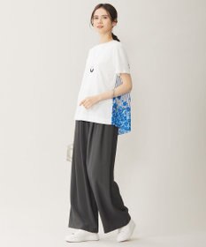 自由区 【洗える】オルタンシアフルールプリントコンビ カットソー