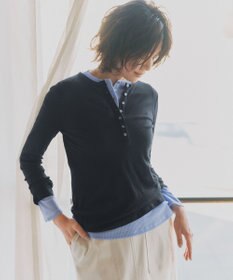 23区 【見上愛さん着用】シアーリブ レイヤード ロンTEE ブラック系