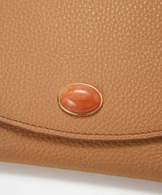 TOPKAPI 【TOPKAPI】gemdrops ジェムドロップ ミニエンボスレザー 天然石 二つ折り 財布