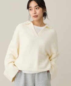 CRAFT STANDARD BOUTIQUE ロールアップ袖ショート丈ニットプルオーバー