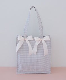 Maison de FLEUR ギンガムリボンスクエアトートバッグ