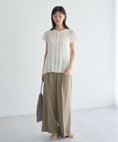 YECCA VECCA ペプラムシアーブラウス
