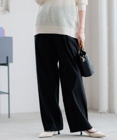 23区 【洗える】リネンレーヨンストレッチ ドロスト パンツ