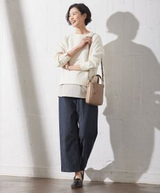 J.PRESS LADIES S 【洗える】セルロースシャンブレー ワイド パンツ