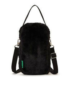 LeSportsac FUR MINI PHONE CROSSBODY/ブラックフラッフィーファー