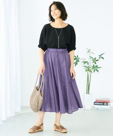 ANY 【洗える】デザインスリーブとろみ ブラウス