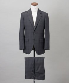 GOTAIRIKU 横に伸びる【TasmaniaWool/タマニアウール】ストレッチ スーツ_グレー格子柄 グレー格子地柄