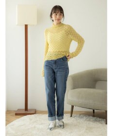 earth music&ecology ハイネックシアーフラワーインナー