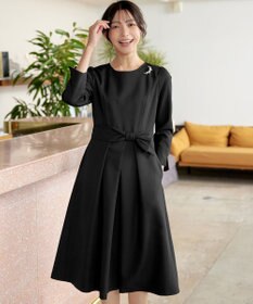 Tiaclasse 【セレモニー・新色追加・洗える】アシメリボンベルトフレアワンピース