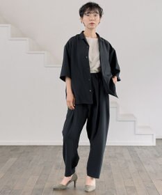 muuc サマースラックス〈ユニセックス・大きいサイズあり〉〈夏・軽やか〉〈セットアップ可能・ウエストゴム〉〈上品きれいめオフィスカジュアル〉〈日本製〉