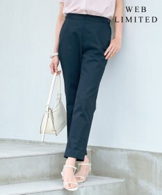 J.PRESS LADIES 【WEB限定・洗える】シャンブレーサテン テーパード パンツ