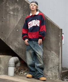 WEGO 【ユニセックス着用ITEM】カレッジロゴラガースウェット