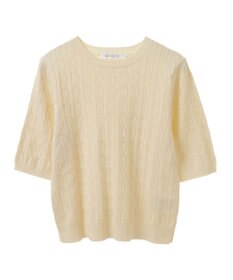 AMERICAN HOLIC ケーブル５分袖ニットプルオーバー