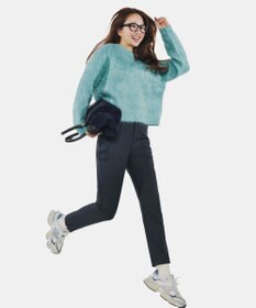 UNFILO L アルパカシャギー クルーネック プルオーバー